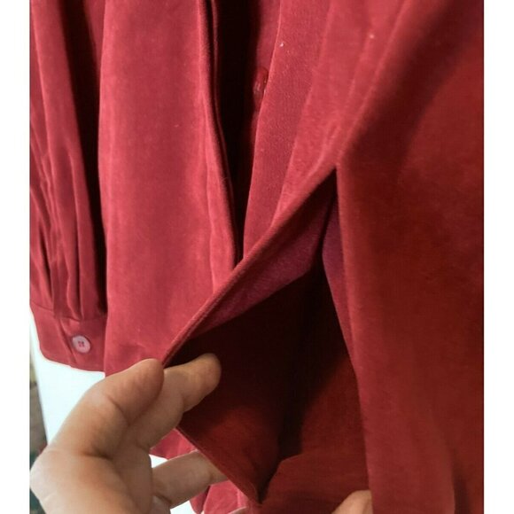 Worthington Womens Tall Stretch Faux Suede Deep Red Shirt Jacket Shacket-18T - Picture 5 of 11